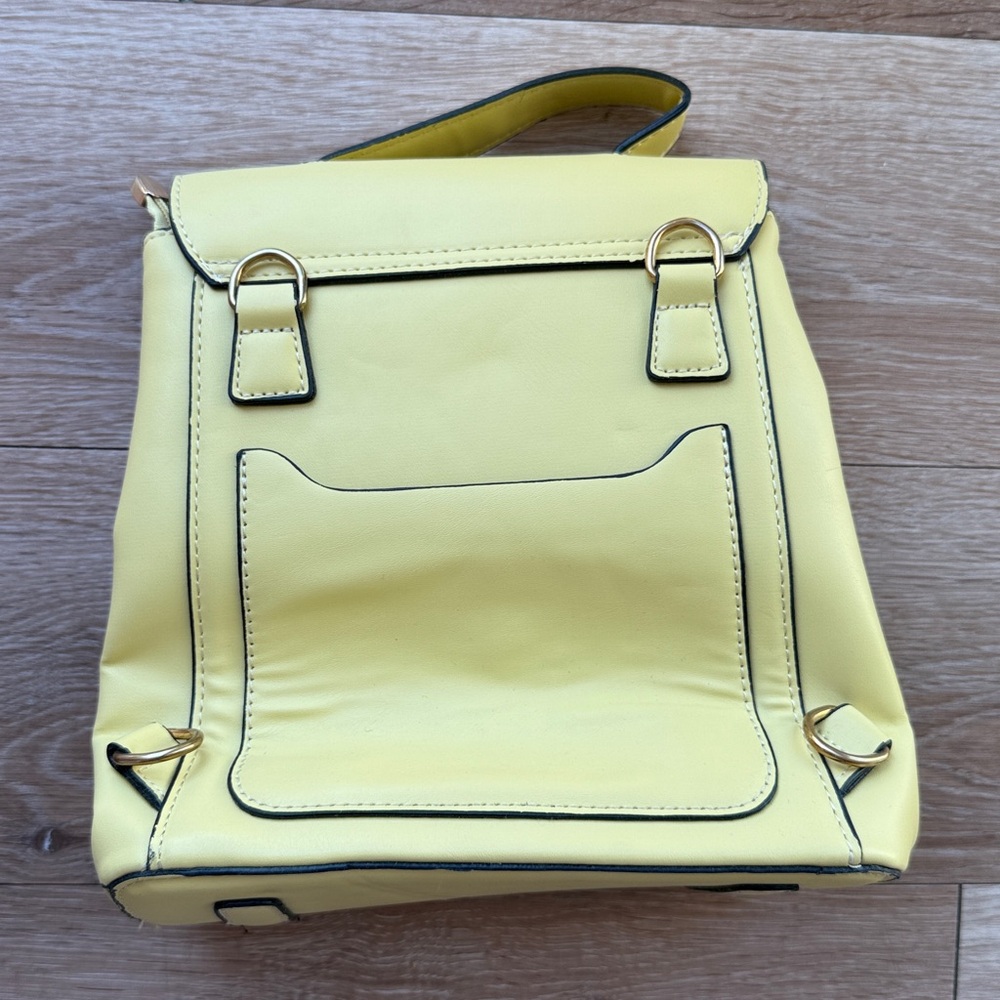 Yellow Leather Backpack - Picture 2 of 2